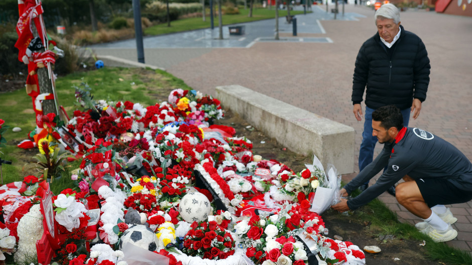 El Atlético de Madrid honrra la memoria de Diogo Jota