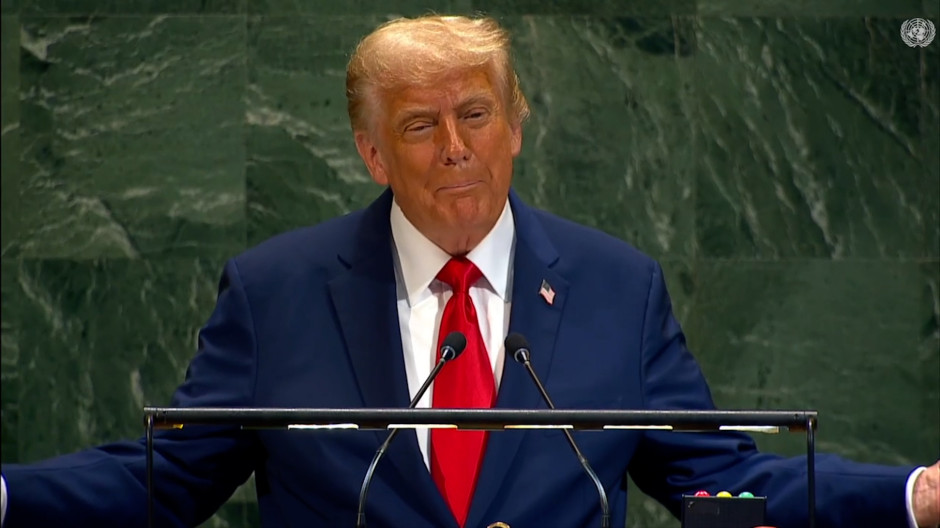 El enfado de Trump al no poder leer su discurso en el telepronter durante la asamblea de la ONU