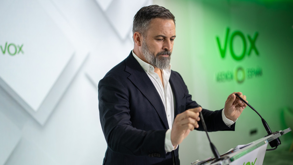 Santiago Abascal comparece tras el Comité Ejecutivo Nacional de Vox, en directo