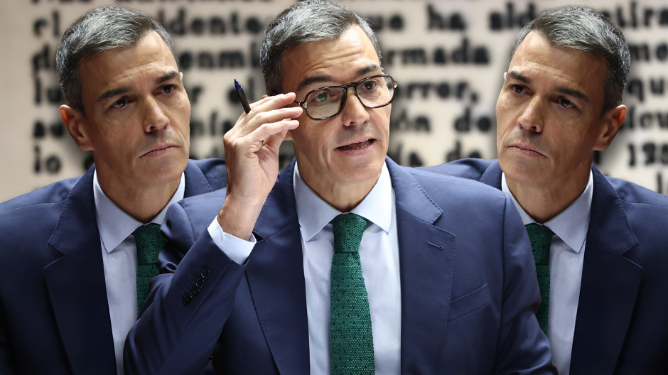 Fotomontaje de Pedro Sánchez en la comisión de investigación del caso PSOE