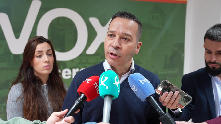 El candidato de Vox a la Presidencia de la Junta de Extremadura, Óscar Fernández Calle