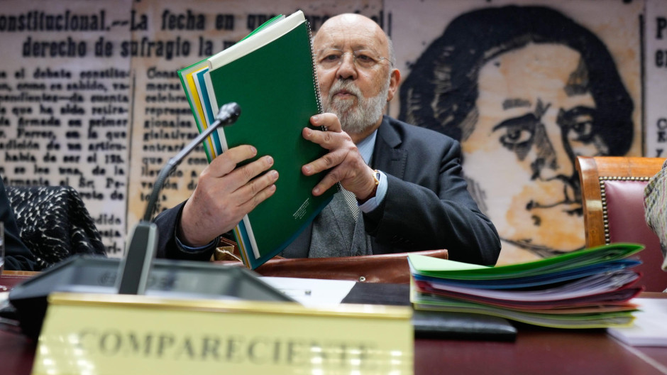 El presidente del Centro de Investigaciones Sociológicas (CIS), José Félix Tezanos, este martes en el Senado