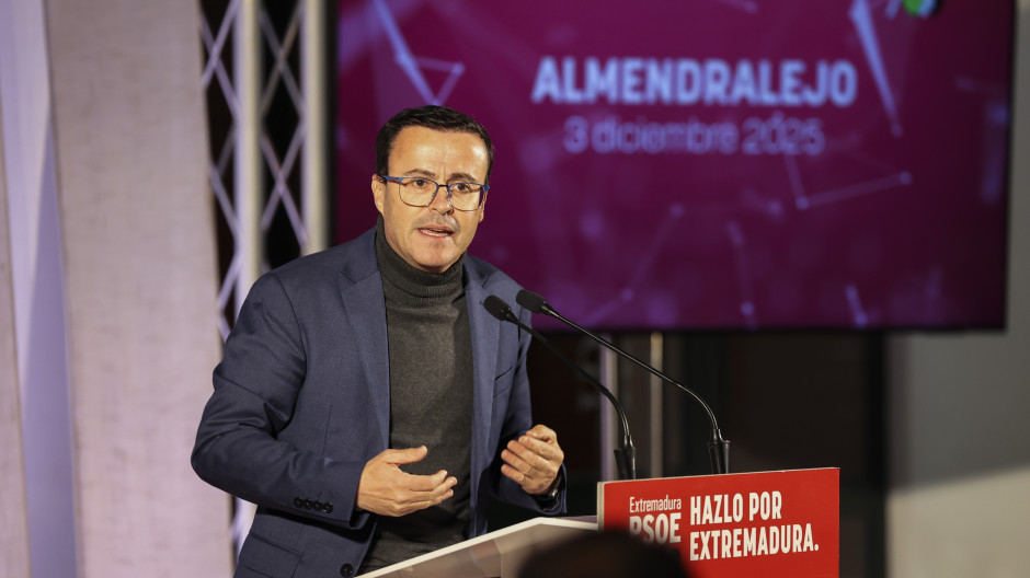 El candidato socialista a la Presidencia de la Junta de Extremadura, Miguel Ángel Gallardo