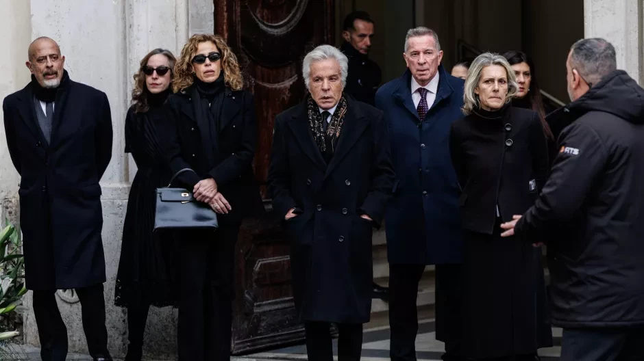 Giancarlo Giammetti, en el funeral de Valentino en Roma