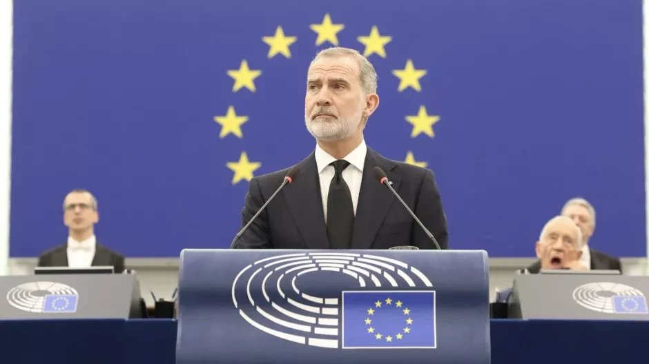 El Rey interviene en la sesión plenario del Parlamento Europeo este miércoles