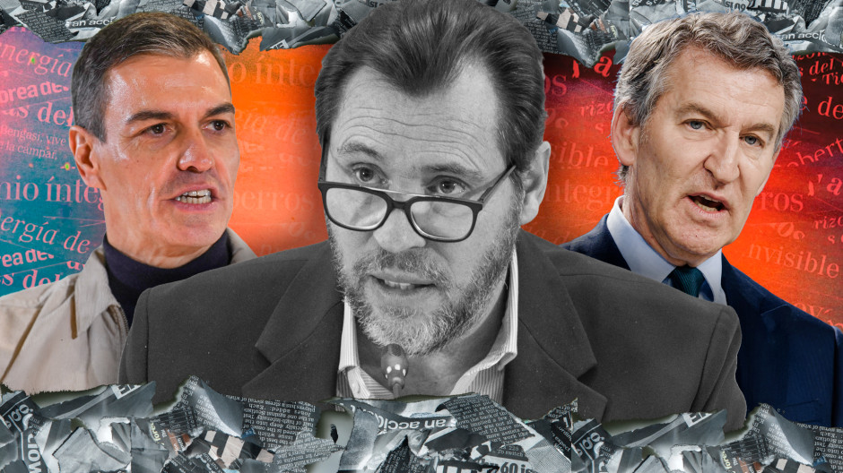 Fotomontaje de Pedro Sánchez, Óscar Puente y Alberto Núñez Feijóo