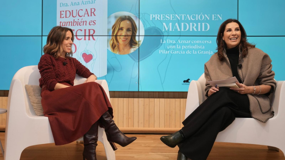 Ana Aznar presentando su libro en Madrid este jueves