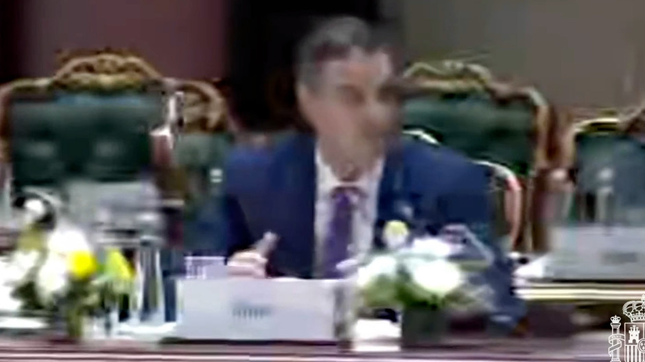 Imagen pixelada del presidente del Gobierno, Pedro Sánchez