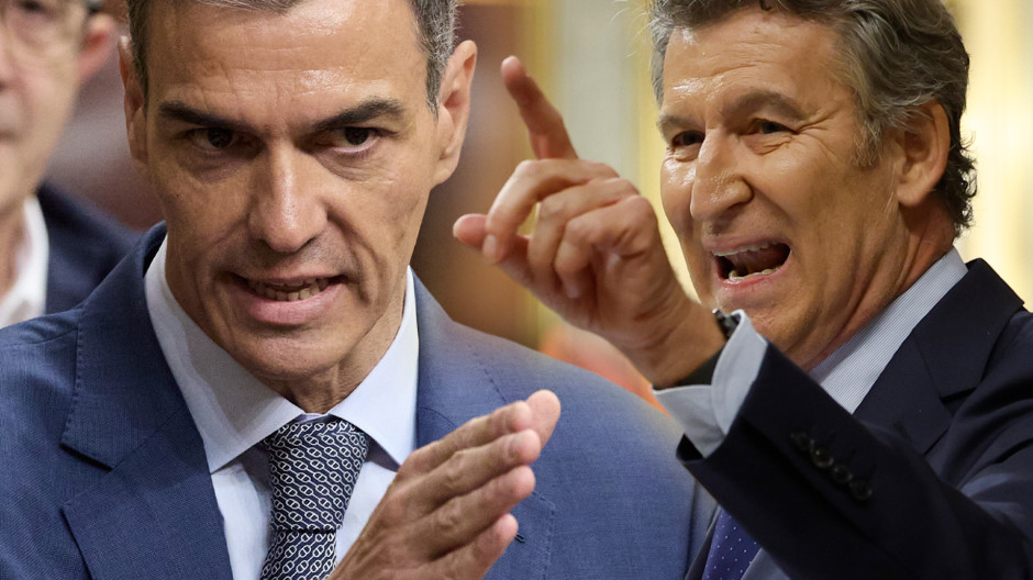 Fotomontaje de Pedro Sánchez y Núñez Feijóo