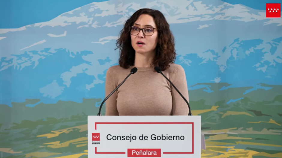 La presidenta de la Comunidad de Madrid, Isabel Díaz Ayuso