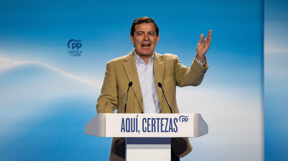 El candidato del Partido Popular de Castilla y León a la reelección como presidente de la Junta, Alfonso Fernández Mañueco