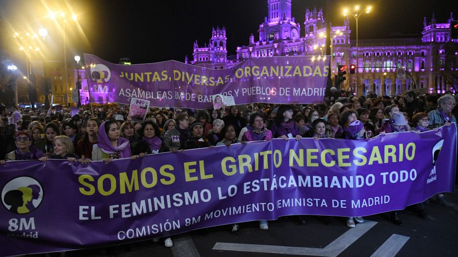 Miles de mujeres durante una manifestación convocada por la Comisión 8M, por el 8M, Día Internacional de la Mujer,