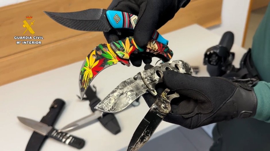 Armas incautadas por la Guardia Civil