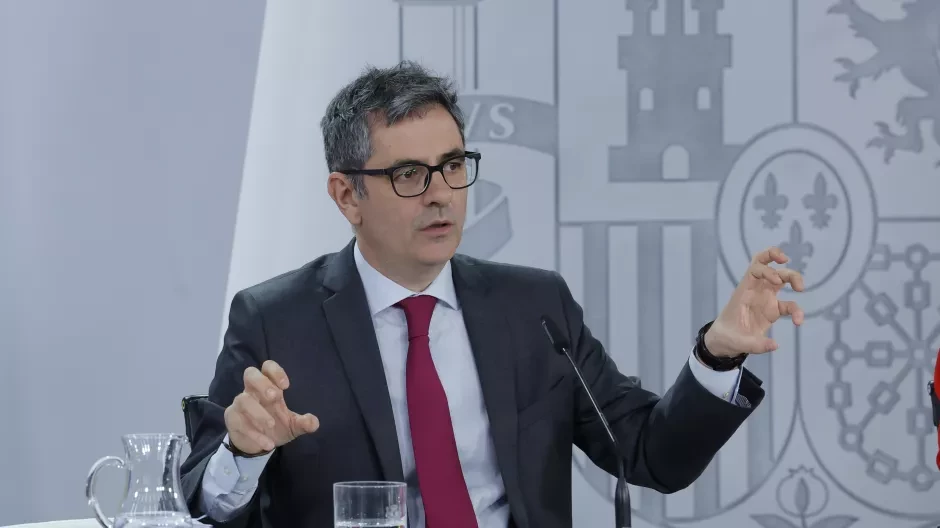 El ministro de Justicia, Félix Bolaños, el martes en la Moncloa
