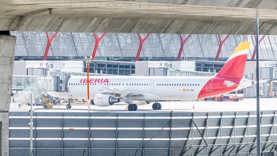 Un avión de Iberia en el Aeropuerto Adolfo Suárez Madrid-Barajas
