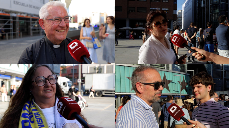 Los asistentes al encuentro con el Papa en el Movistar Arena