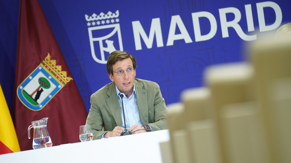 El alcalde de Madrid, José Luis Martínez-Almeida, en rueda de prensa
