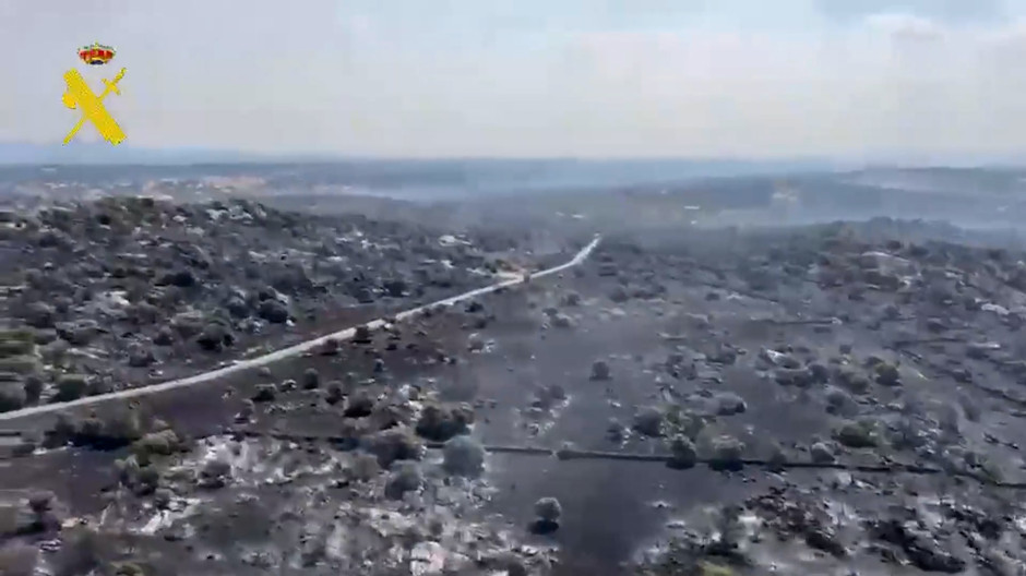 Desolador paisaje de la Comunidad de Madrid tras el paso del fuego
