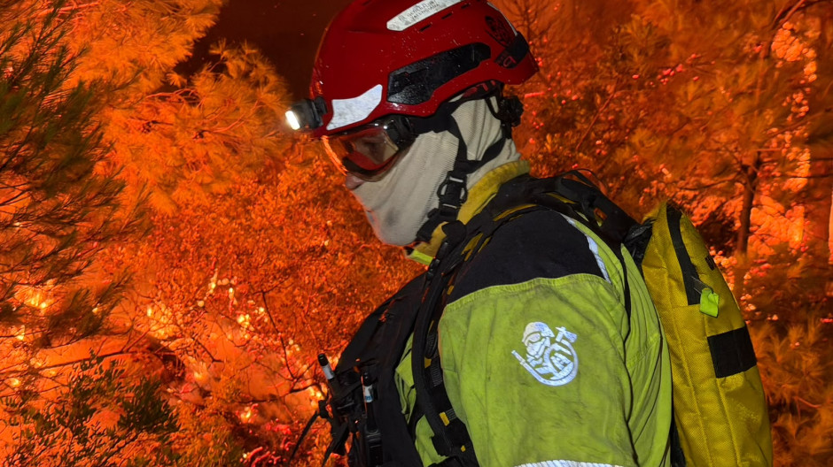 Bombero forestal en la Vall d' Uixó