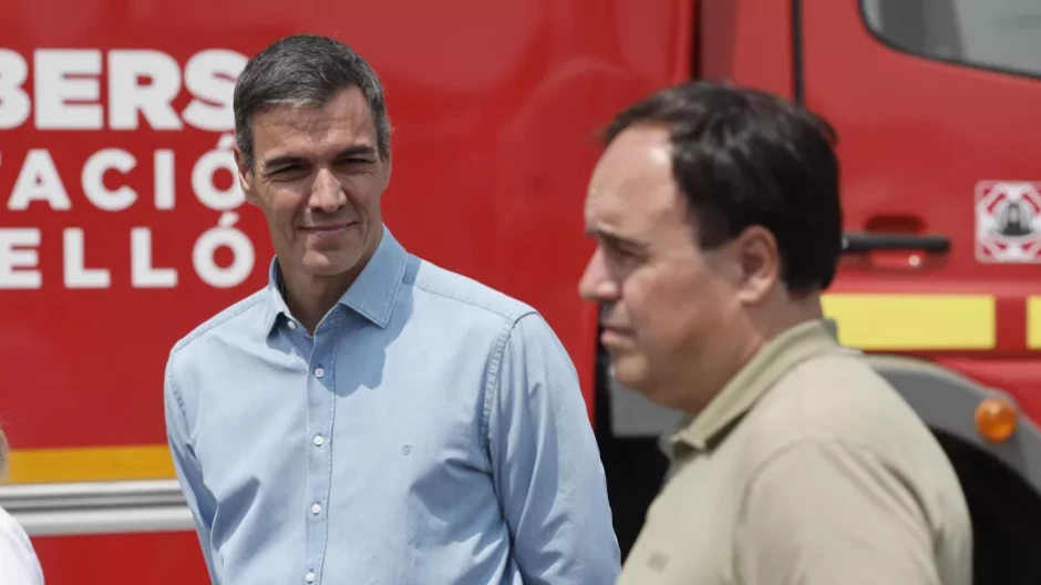 Sánchez sale de a Vall d'Uixó en helicóptero