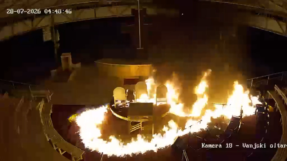 El video que capta cómo un hombre prende fuego en el entorno de la parroquia de Medjugorje