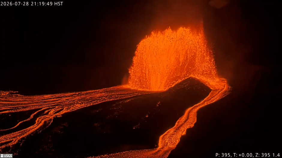 Imagen del volcán Kilauea en erupción