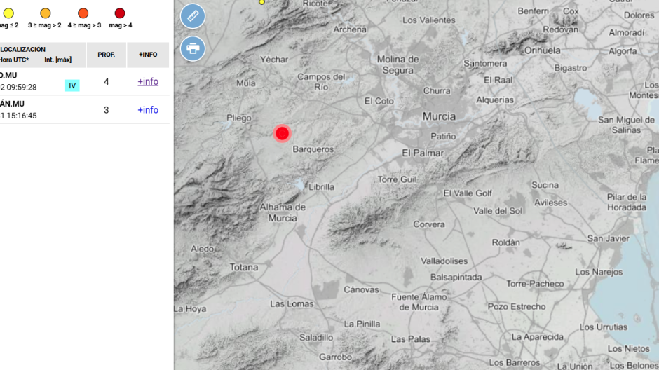 Localización del sismo