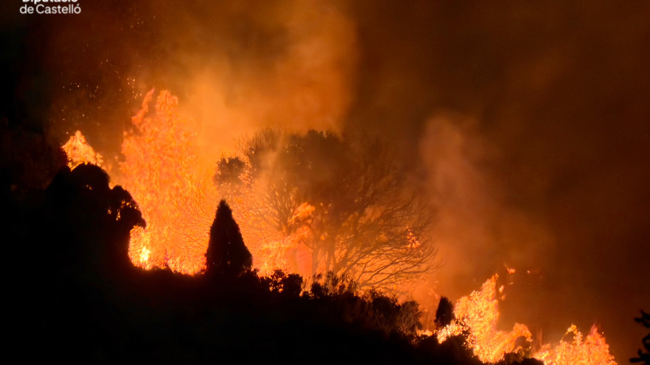 Imagen del nuevo incendio en el interior de Castellón