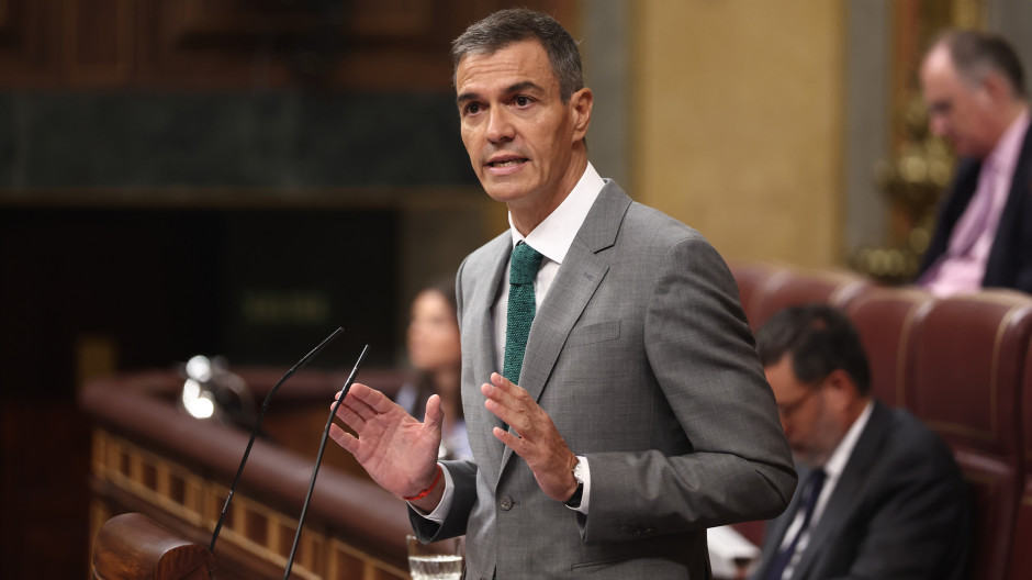 Pedro Sánchez, durante su intervención ante el Congreso