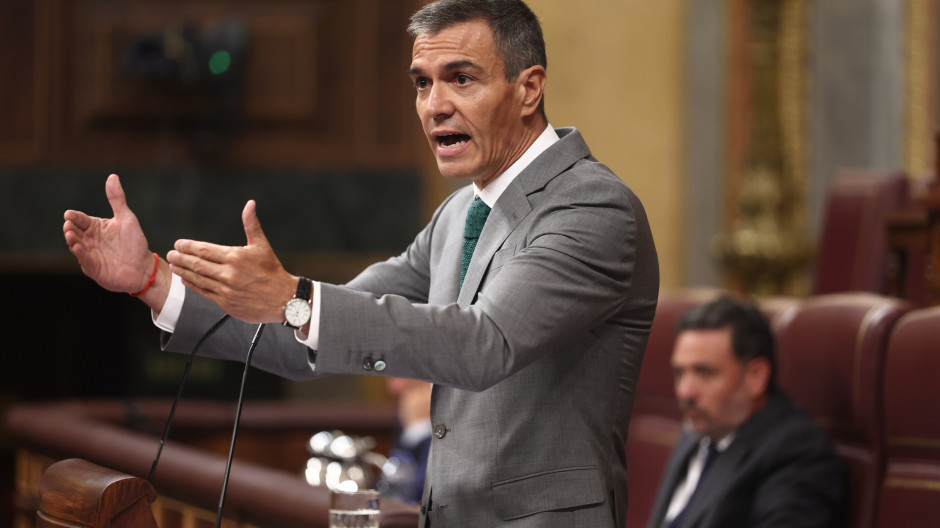 Sánchez, durante una intervención en el Congreso de los Diputados