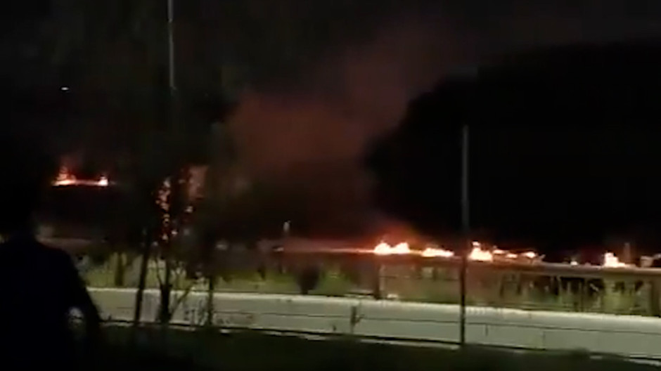Captura de la grabación de los fuegos artificiales en Fuenlabrada
