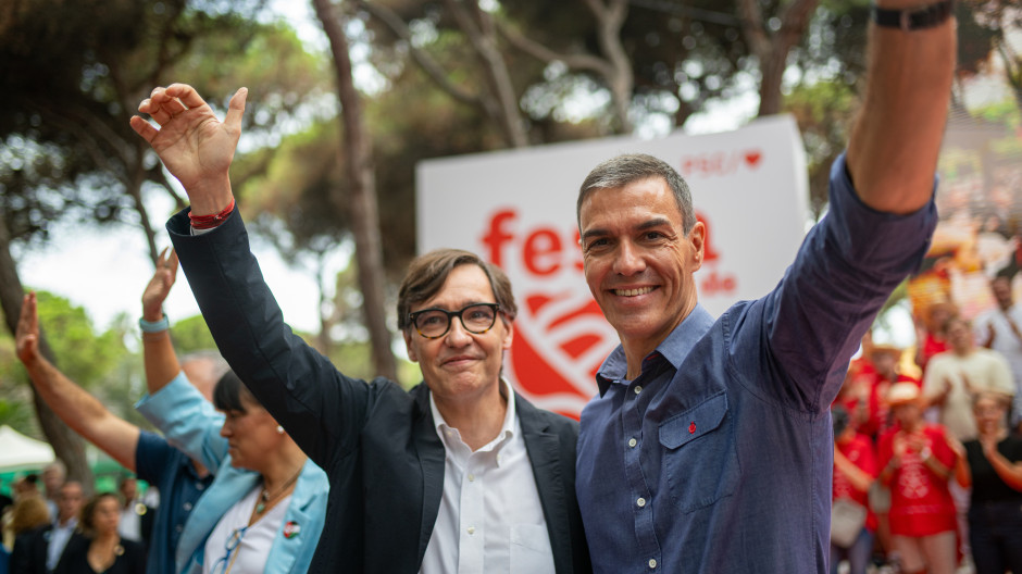 Sánchez y Salvador Illa participan en la Fiesta de la Rosa en Gavá
