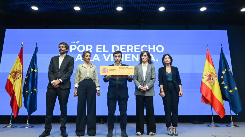Los ministros de Sumar en la sede de la Vicepresidencia Segunda