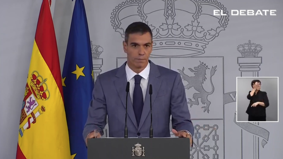 Sánchez en la rueda de prensa del Consejo de Ministros