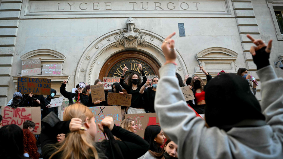 Protestas de los estudiantes en Burdeos, Francia
