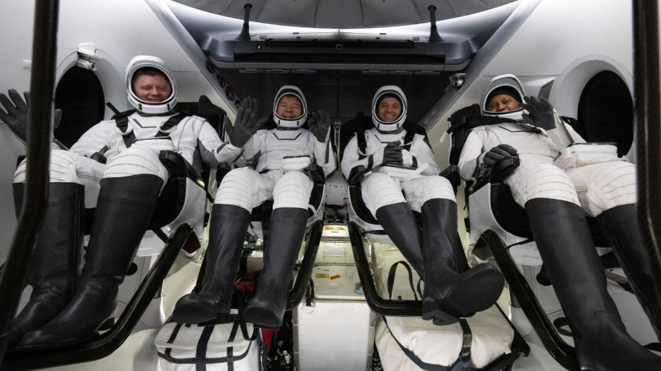 (Foto de ARCHIVO) Los miembros de la tripulación 8 de SpaceX de la NASA
