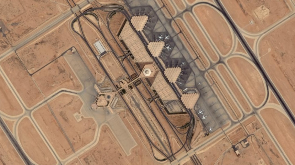 Imagen aérea del aeropuerto de Riad