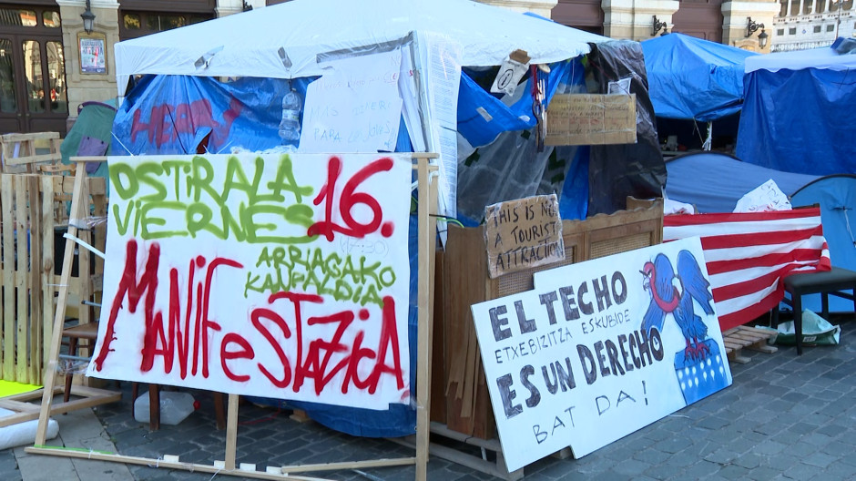 Los acampados por la vivienda en Bilbao abandonan su lucha: anuncian un "'break' por salud mental"