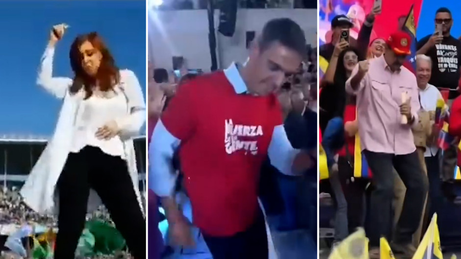 Sánchez se une al estilo Kirchner y Maduro: los bailes que las redes comparan con el estilo bolivariano