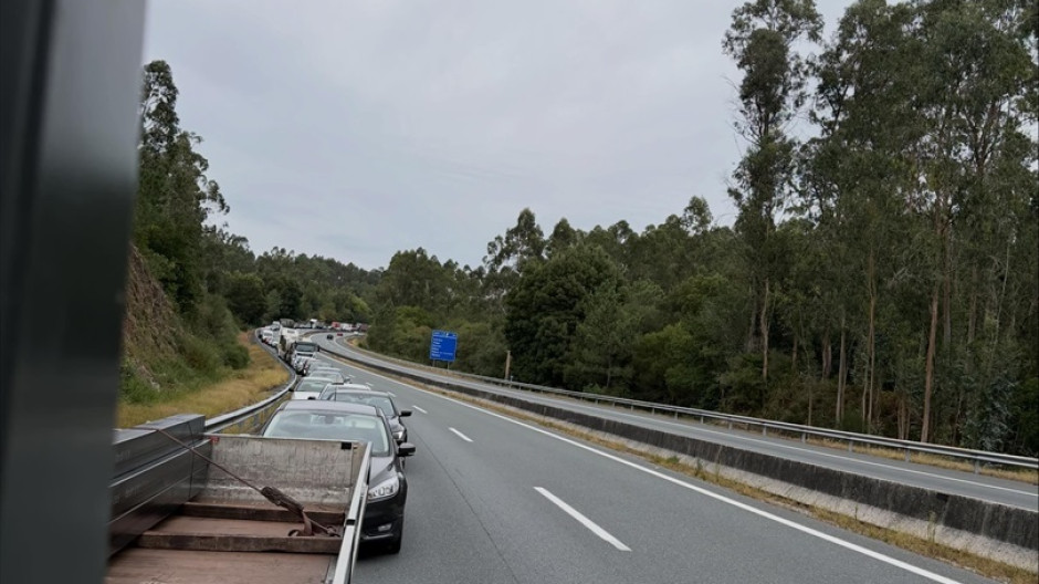 Imagen del atasco por el accidente