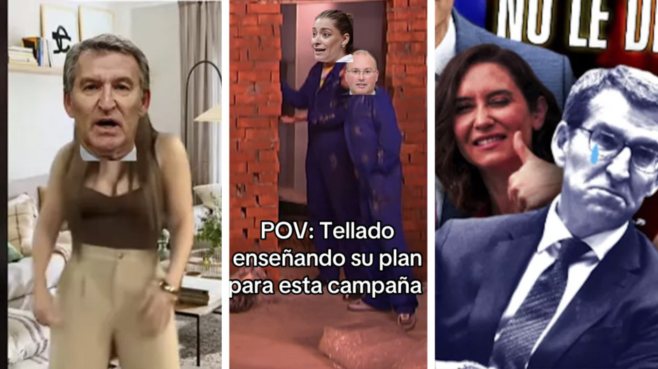 Algunos de los montajes publicados por el PSOE