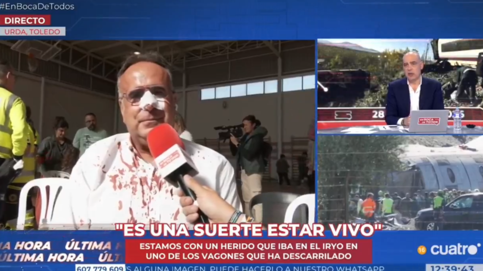 Un herido en Urda ironiza y da «las gracias» a Puente: «Que ahora se ría, a ver si tiene un poco de vergüenza»