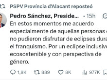 espana/comunidad-valenciana/20260813/psoe-alicante-retuitea-cuenta-fake-pedro-sanchez-me-acuerdo-no-pudieron-disfrutar-eclipses-durante-franquismo_449107