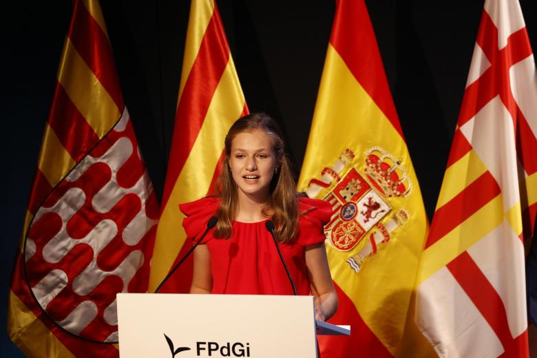 Su Alteza Real la Princesa Leonor, en una entrega de premios en Girona, en julio de 2021.