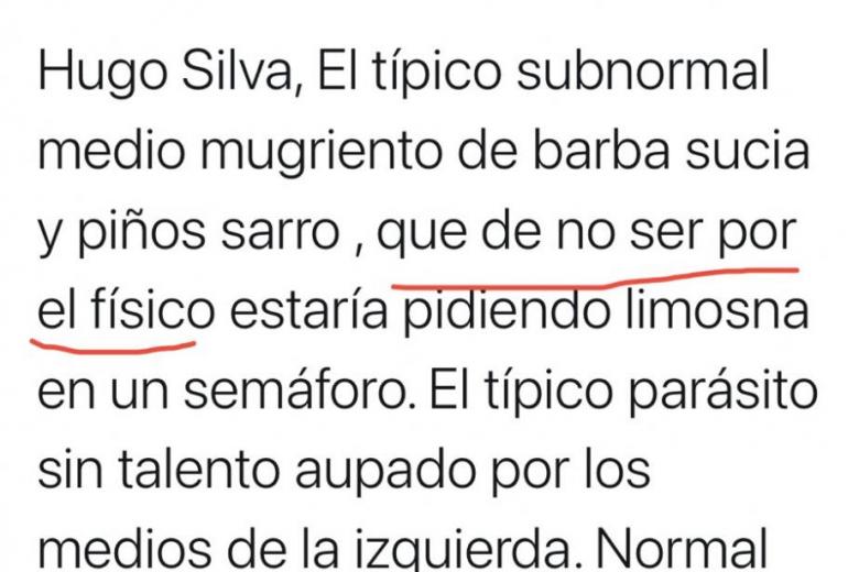 El actor Hugo Silva contesta a un troll que pretendía humillarle | Twitter