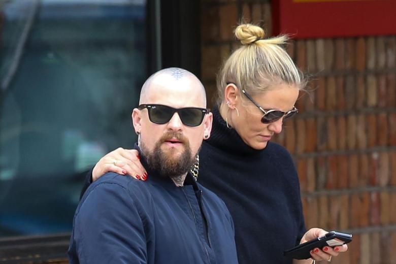 Actress Cameron Diaz and singer Benji Madden in Aspen, Colorado on April 9, 2016.
