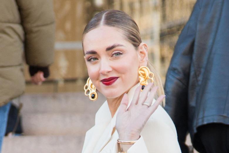 Chiara Ferragni at the Schiaparellishow as part of Paris Fashion Week HC on January 24, 2022 in Paris, France.