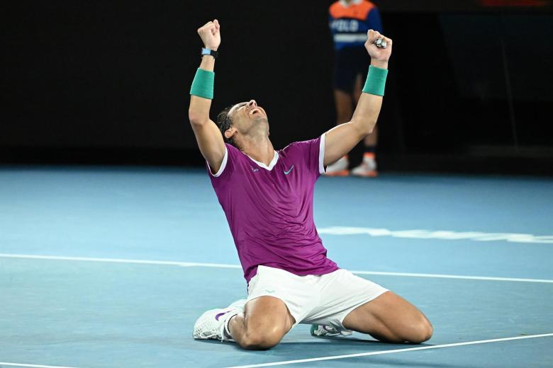 Rafael Nadal celebra su segunda victoria en el Open de Australia