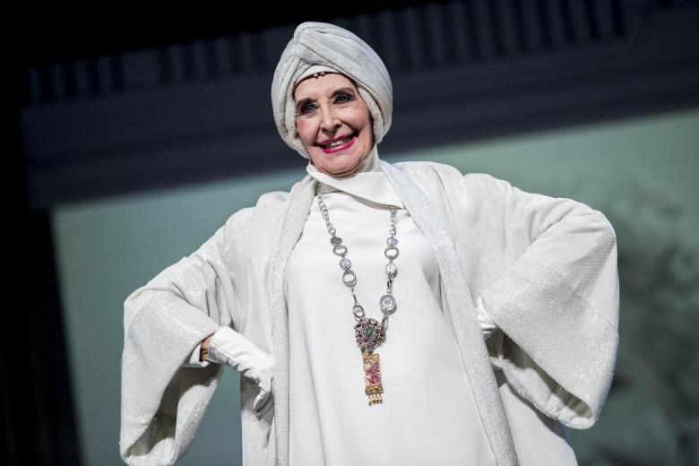 La actriz Concha Velasco, durante una obra de teatro en 2018