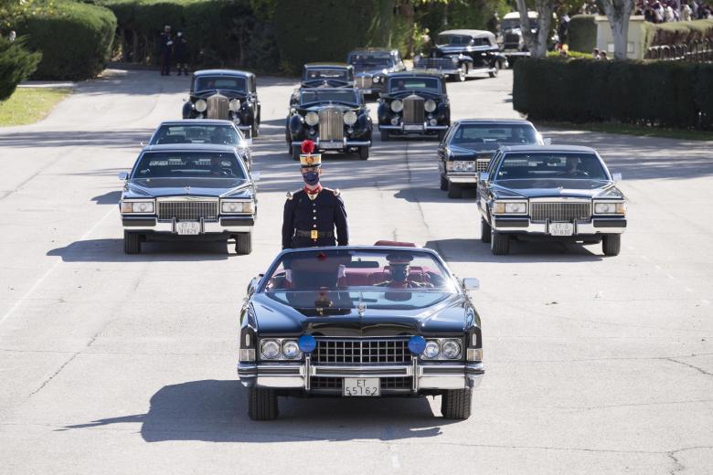 Los Cadillac, durante un desfile en el cuartel El Rey, en las inmediaciones del Palacio Real de El Pardo